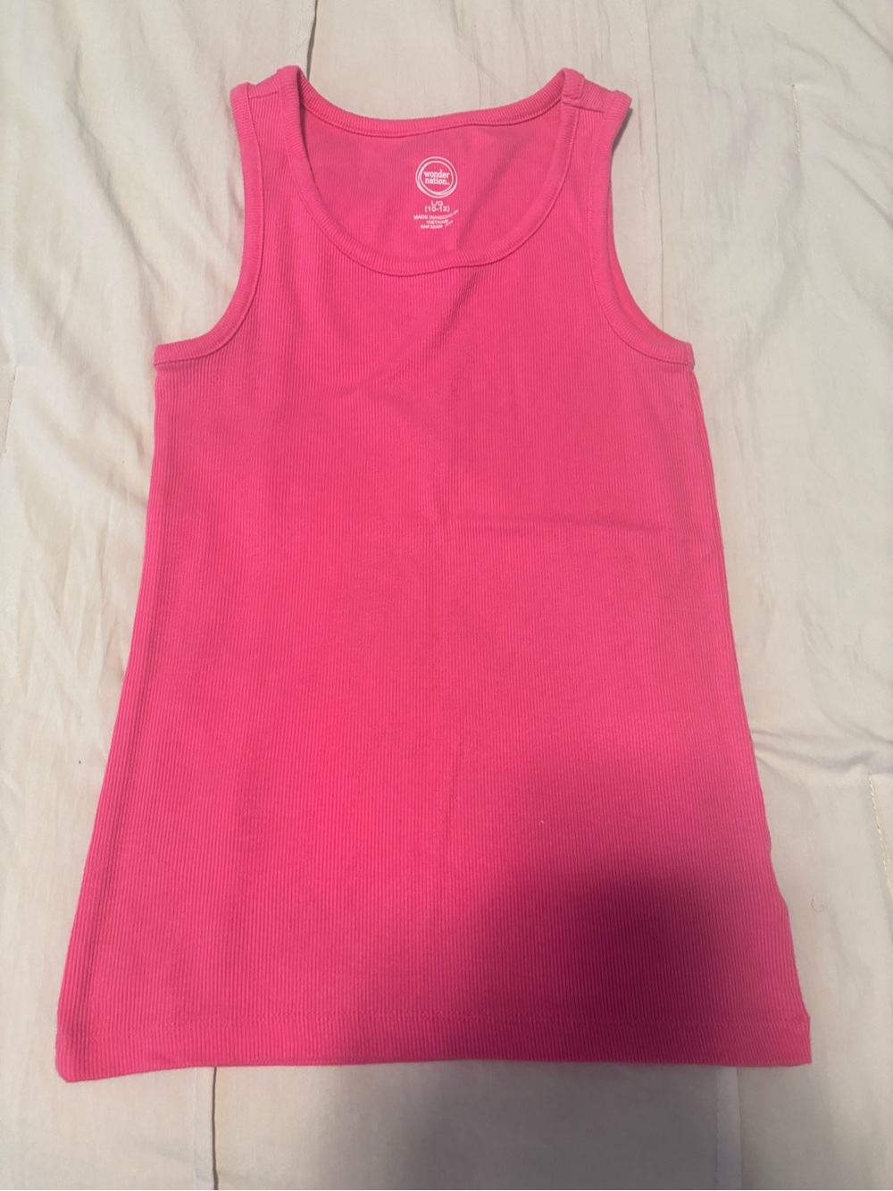 Girls size large Bright Pink Ribbed Tank Top